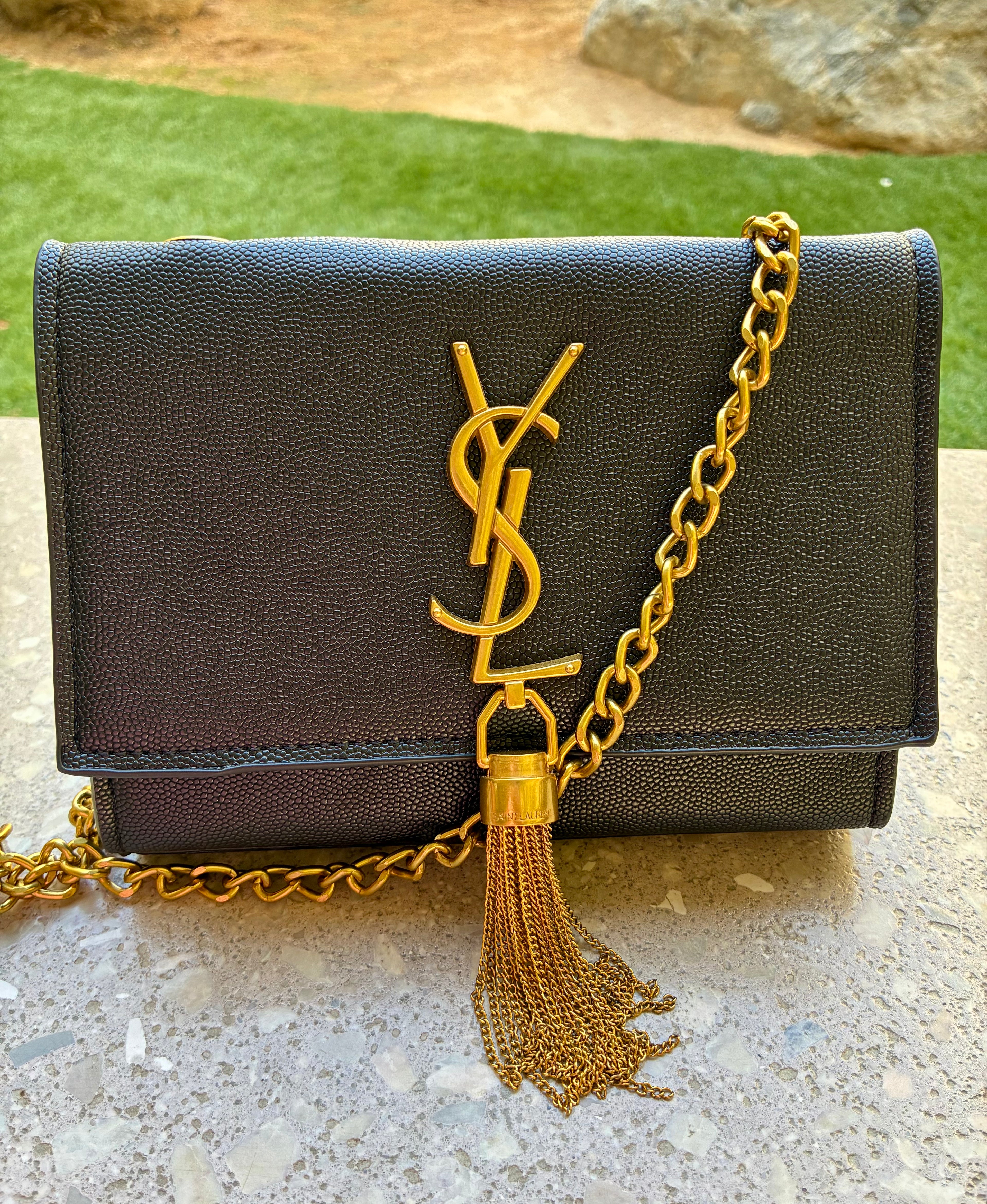 YSL Small Shoulder Bag Clutch(black)