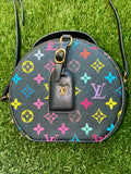 LV Mini Boite Chapeau Handbag(black/rainbow)