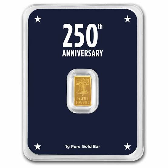 250th Anniversary 1g Pure Gold Bar