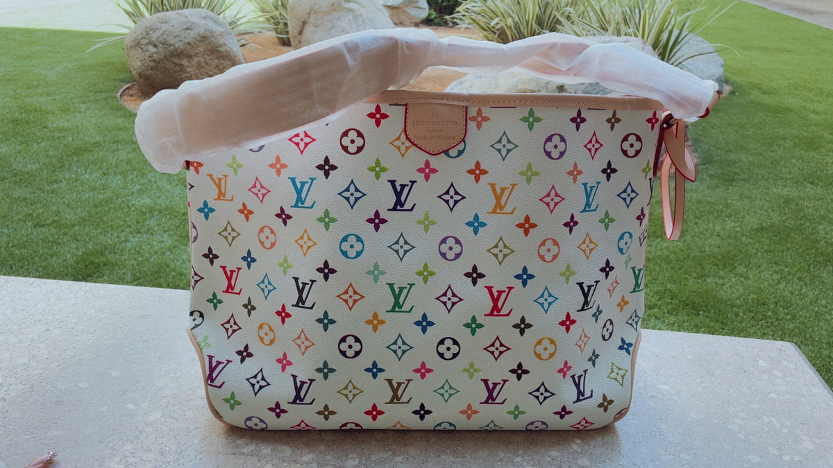 LV Tote Bag (rainbow/white)